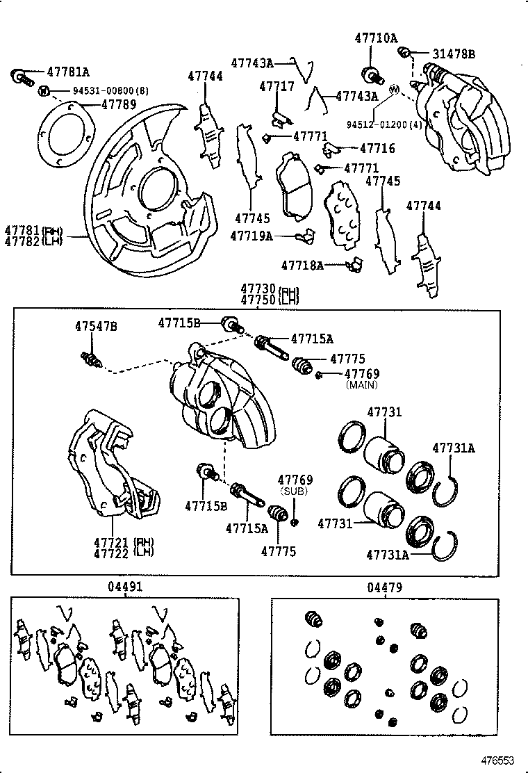47722-40010 MOUNTING, FRONT DISC BRAKE CYLINDER, LH product image