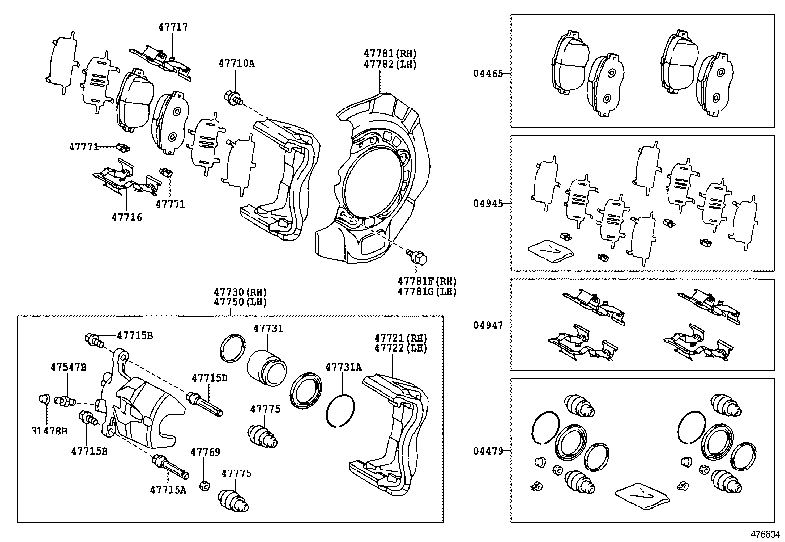 04465-28490 PAD KIT, DISC BRAKE, FRONT product image