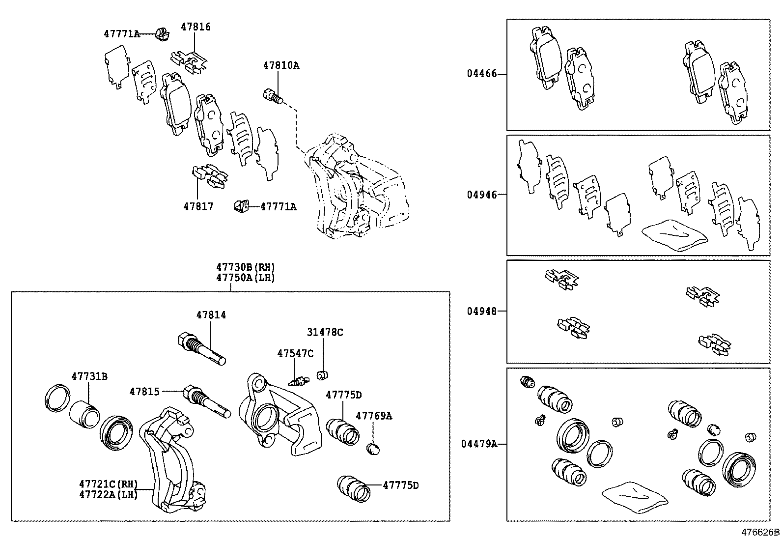 47814-0E010 PIN, CYLINDER SLIDE, NO.1(FOR REAR DISC BRAKE) product image