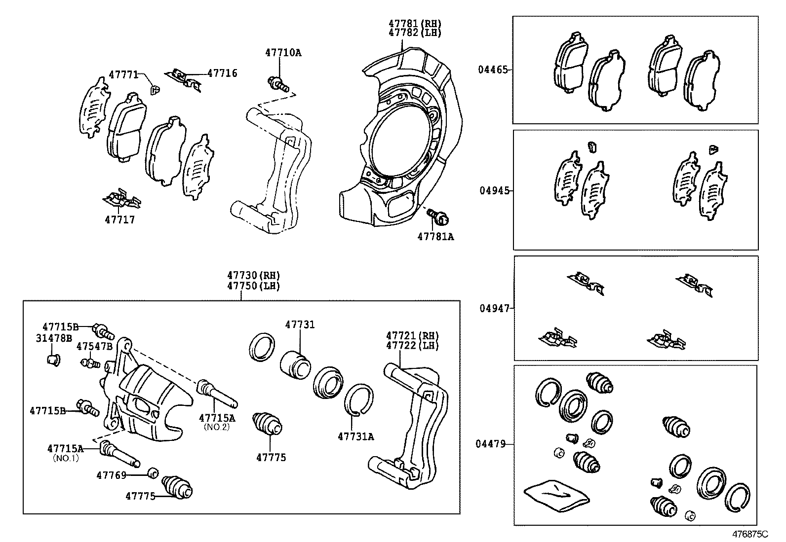 47730-48060 CYLINDER ASSY, FRONT DISC BRAKE, RH product image