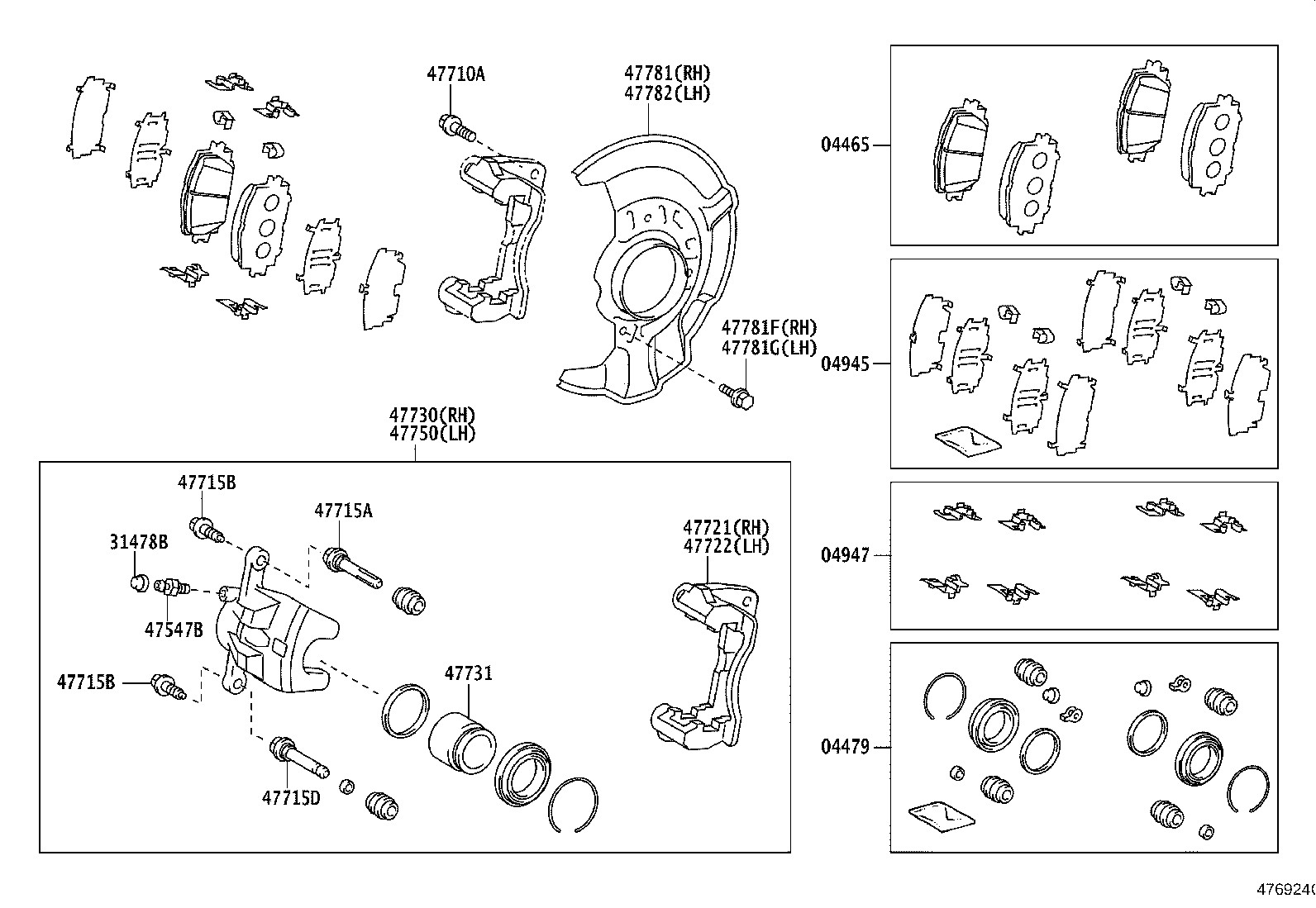 47721-68030 MOUNTING, FRONT DISC BRAKE CYLINDER, RH product image