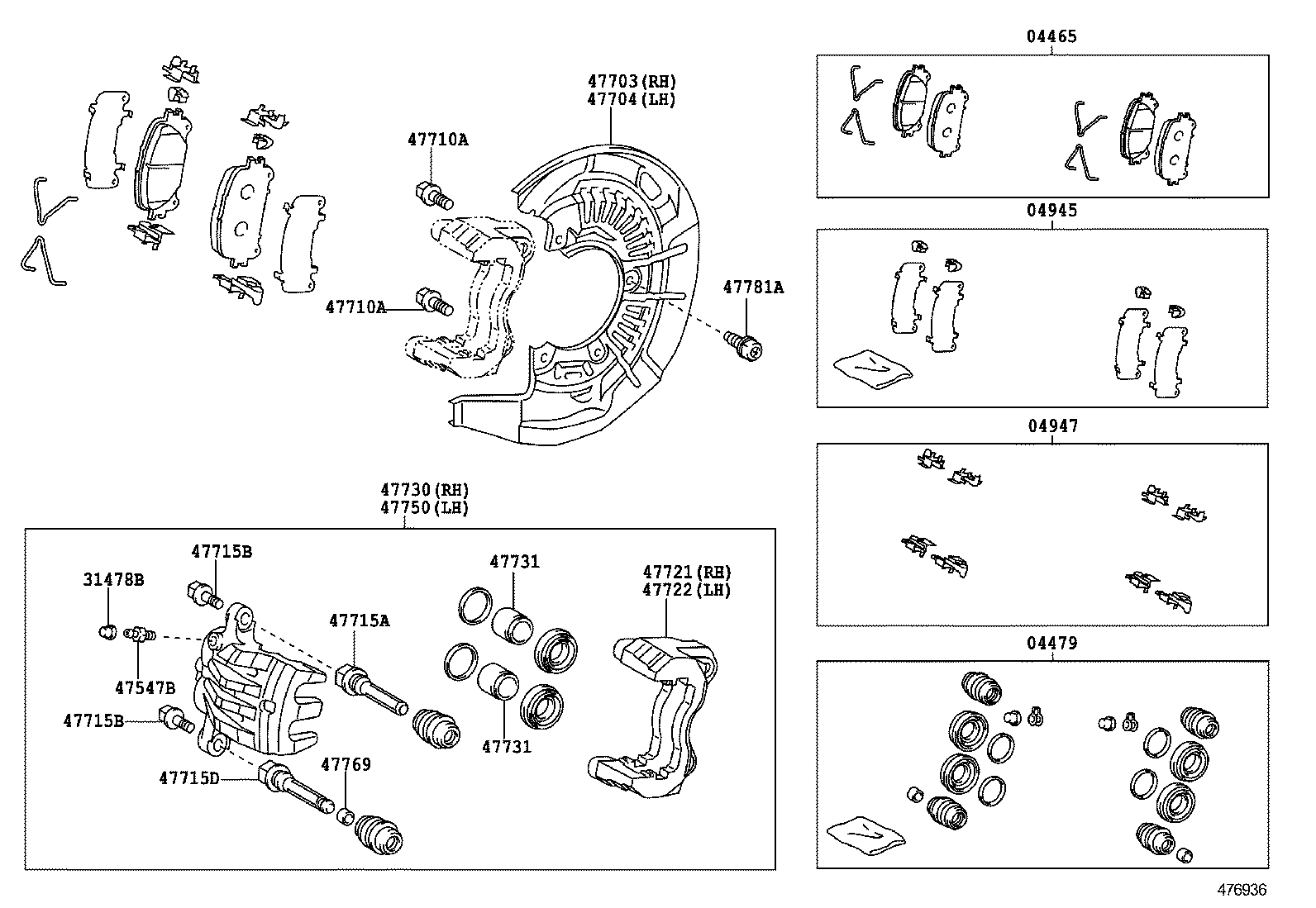 04478-0E040 CYLINDER KIT, DISC BRAKE, FRONT product image