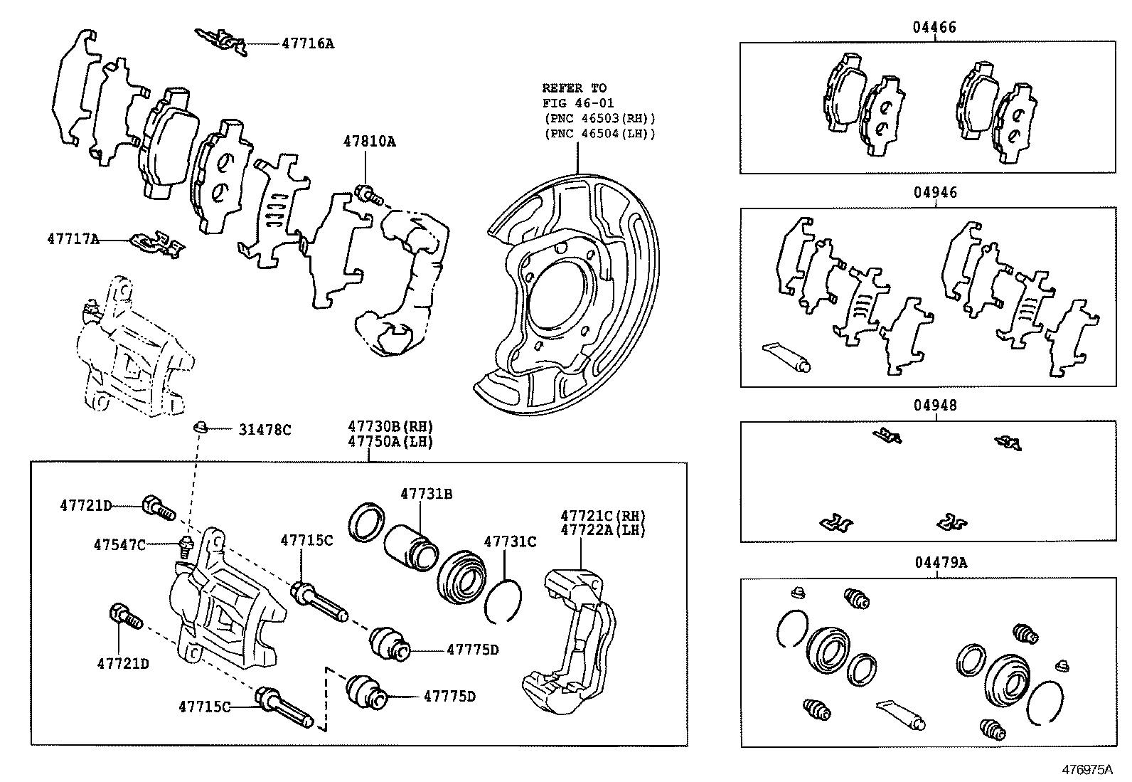 04466-28030 PAD KIT, DISC BRAKE, REAR product image