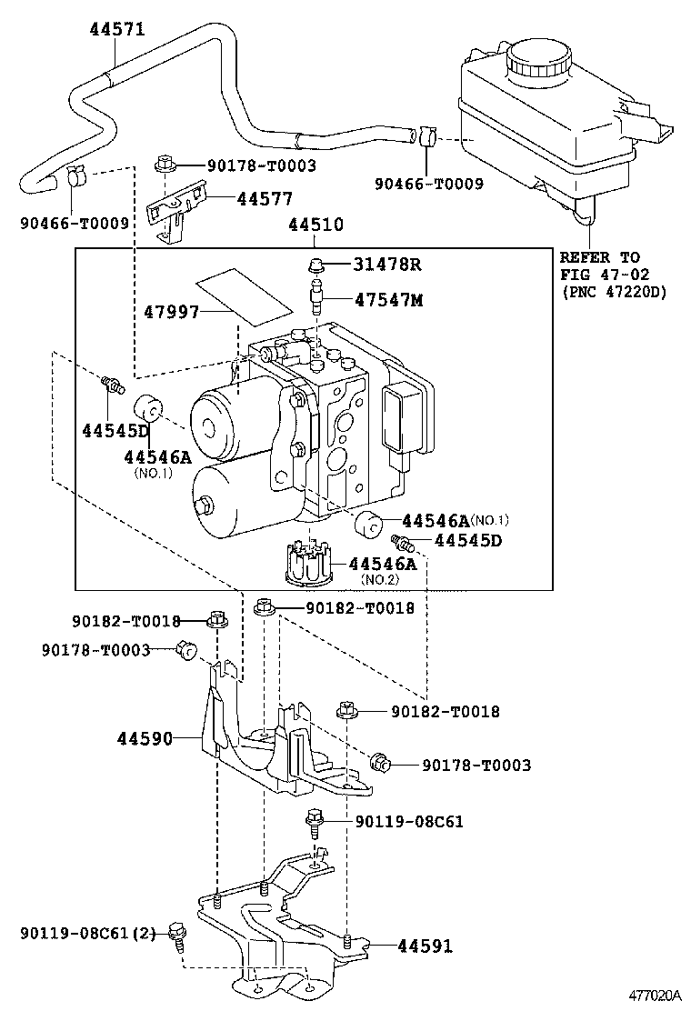 44590-06160 BRACKET ASSY, BRAKE ACTUATOR product image