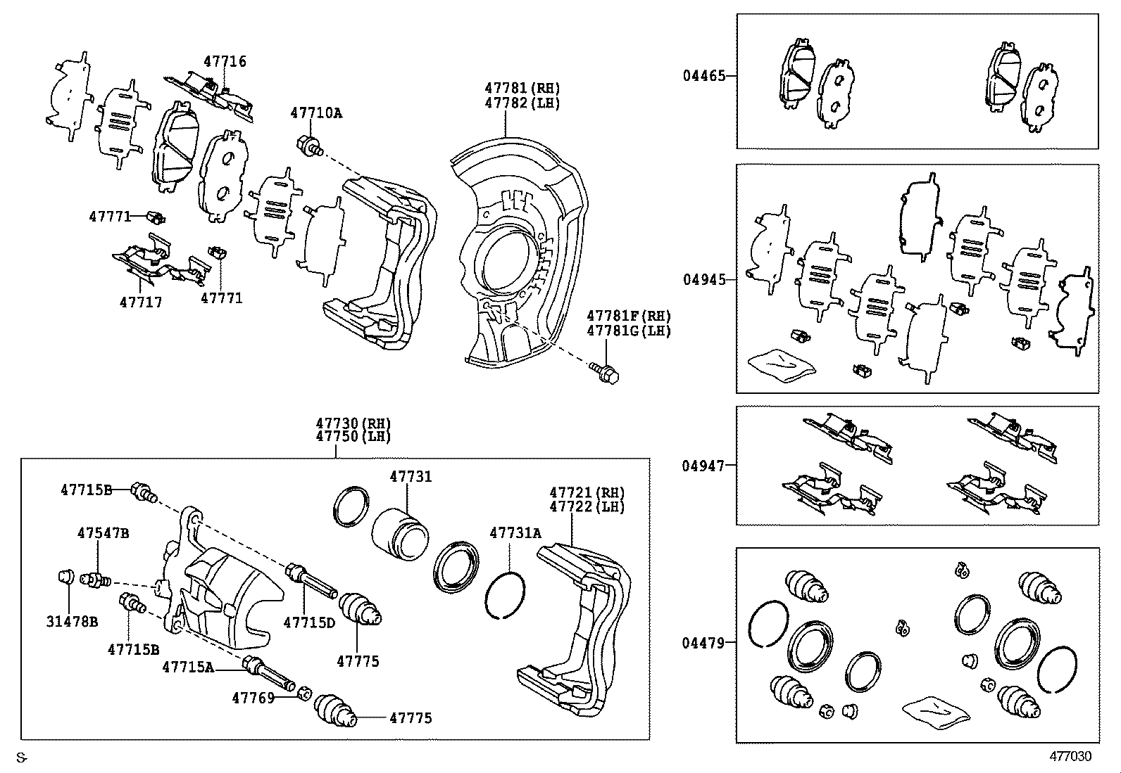 04465-44140 PAD KIT, DISC BRAKE, FRONT product image