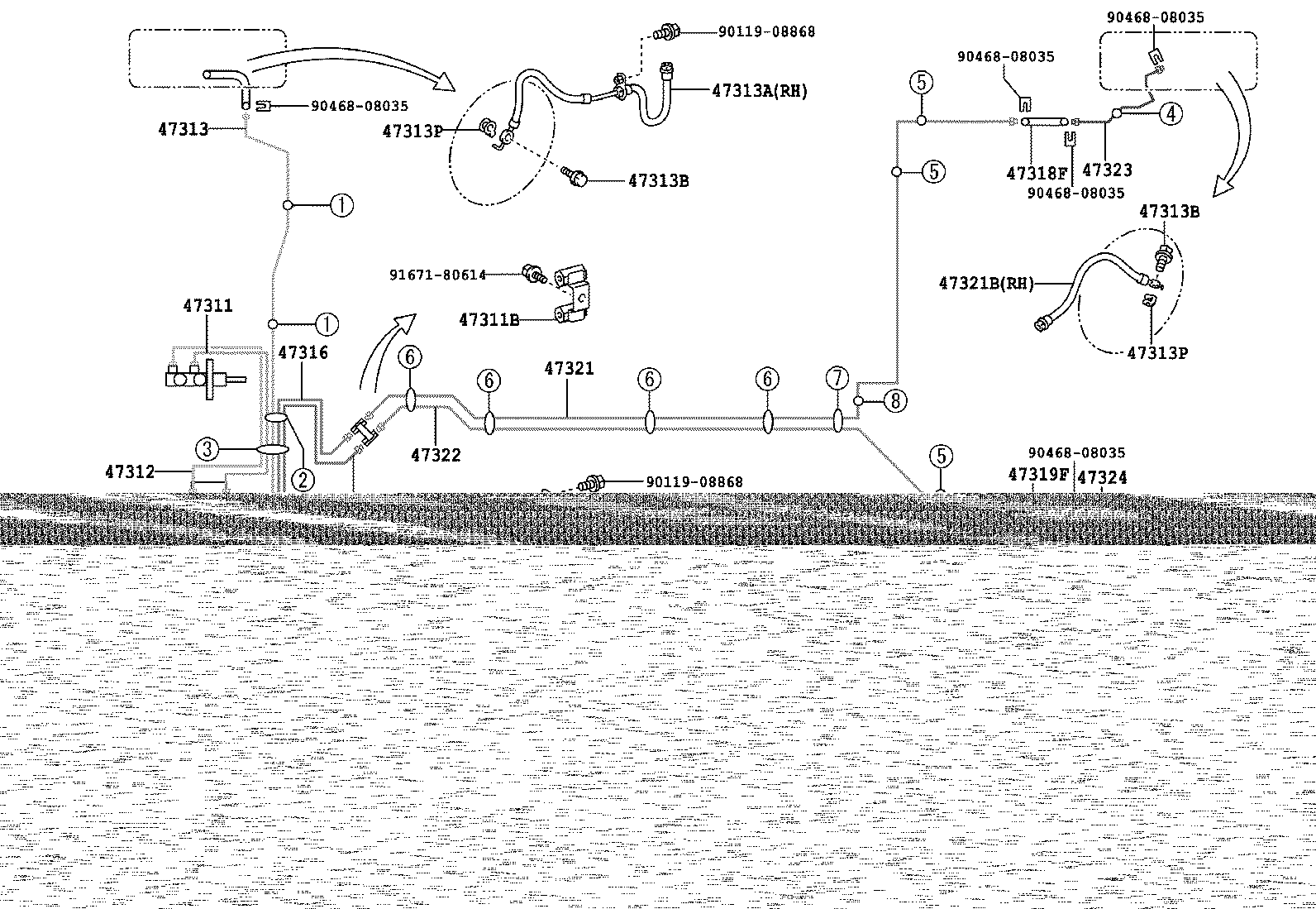 44547-02050 CUSHION, BRAKE ACTUATOR BOLT product image