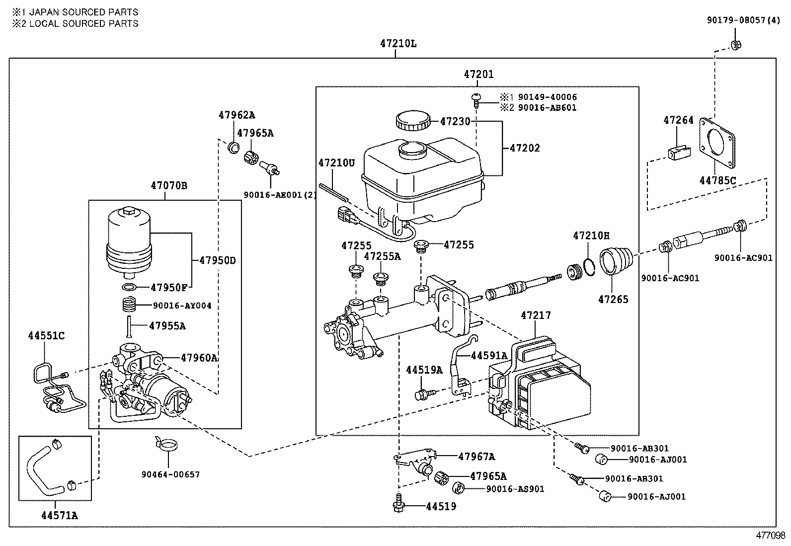 47220-0C030 RESERVOIR SUB-ASSY, BRAKE MASTER CYLINDER product image