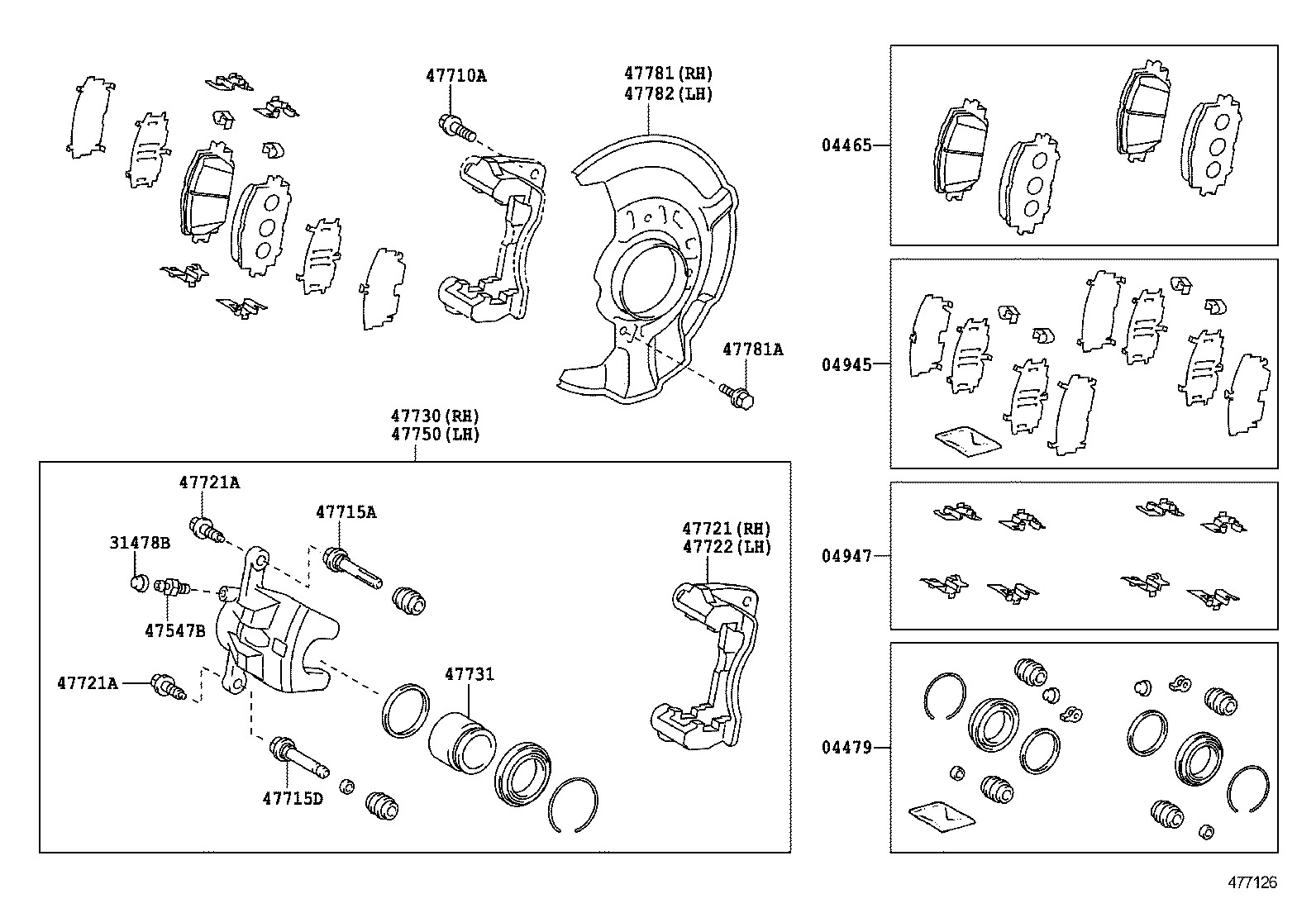 04478-06240 CYLINDER KIT, DISC BRAKE, FRONT product image