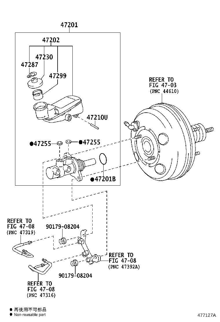 47201-0M030 CYLINDER SUB-ASSY, BRAKE MASTER product image