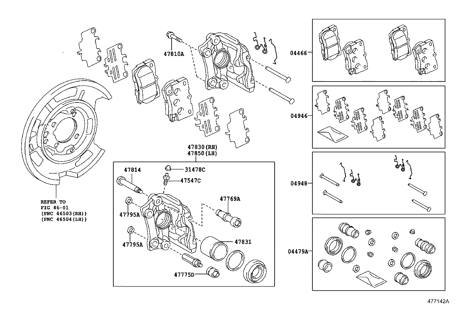 04479-0P010 CYLINDER KIT, DISC BRAKE, REAR product image