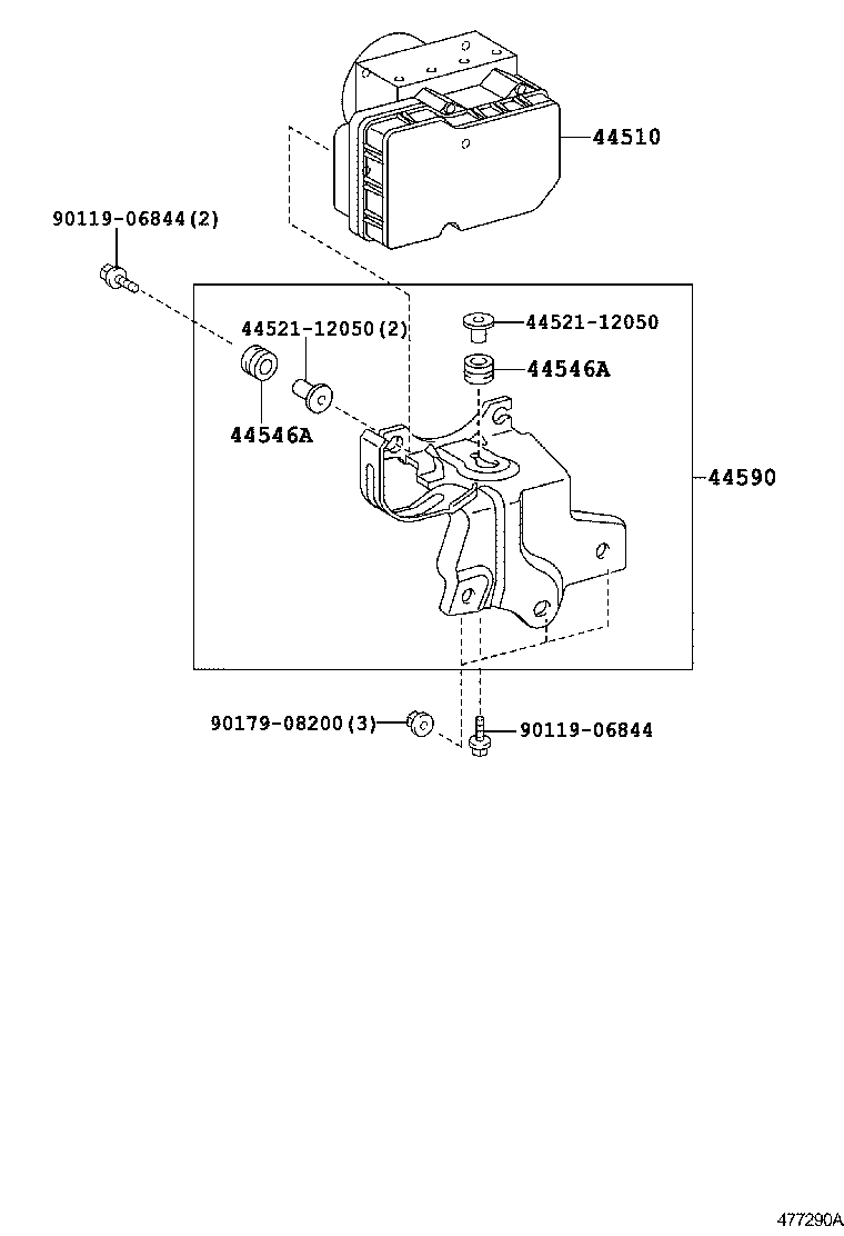 44590-02190 BRACKET ASSY, BRAKE ACTUATOR product image