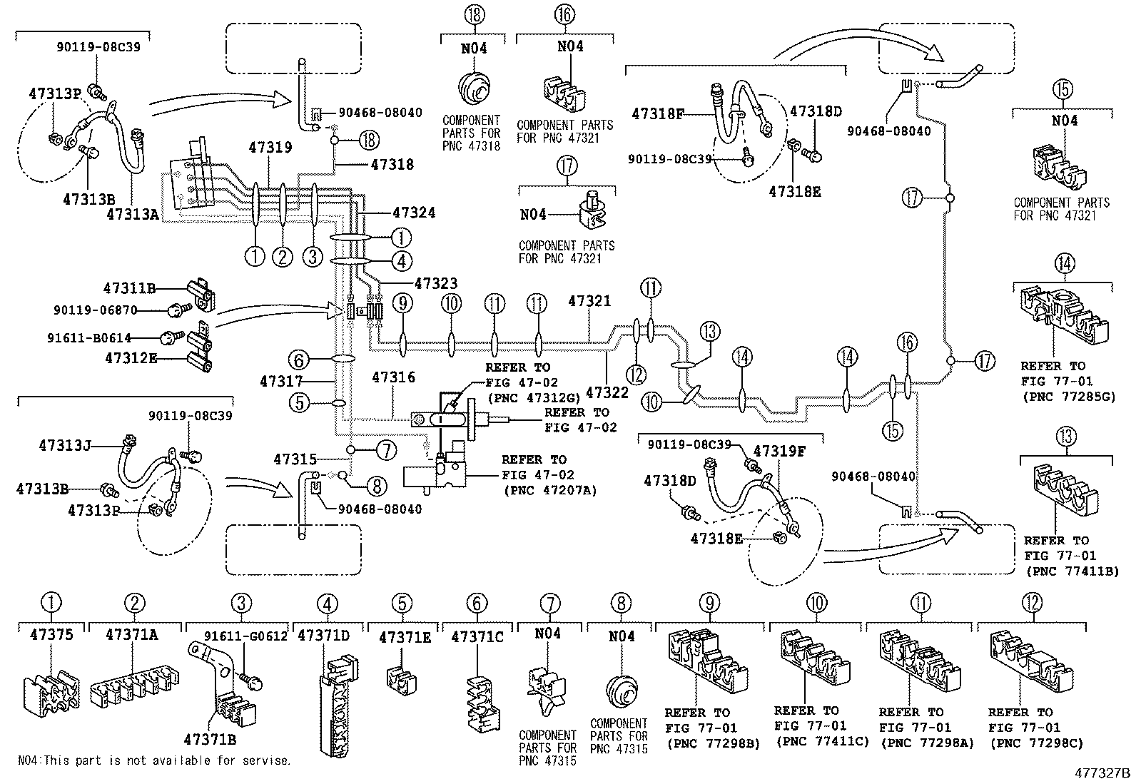 47321-48090 TUBE, REAR BRAKE, NO.1 product image