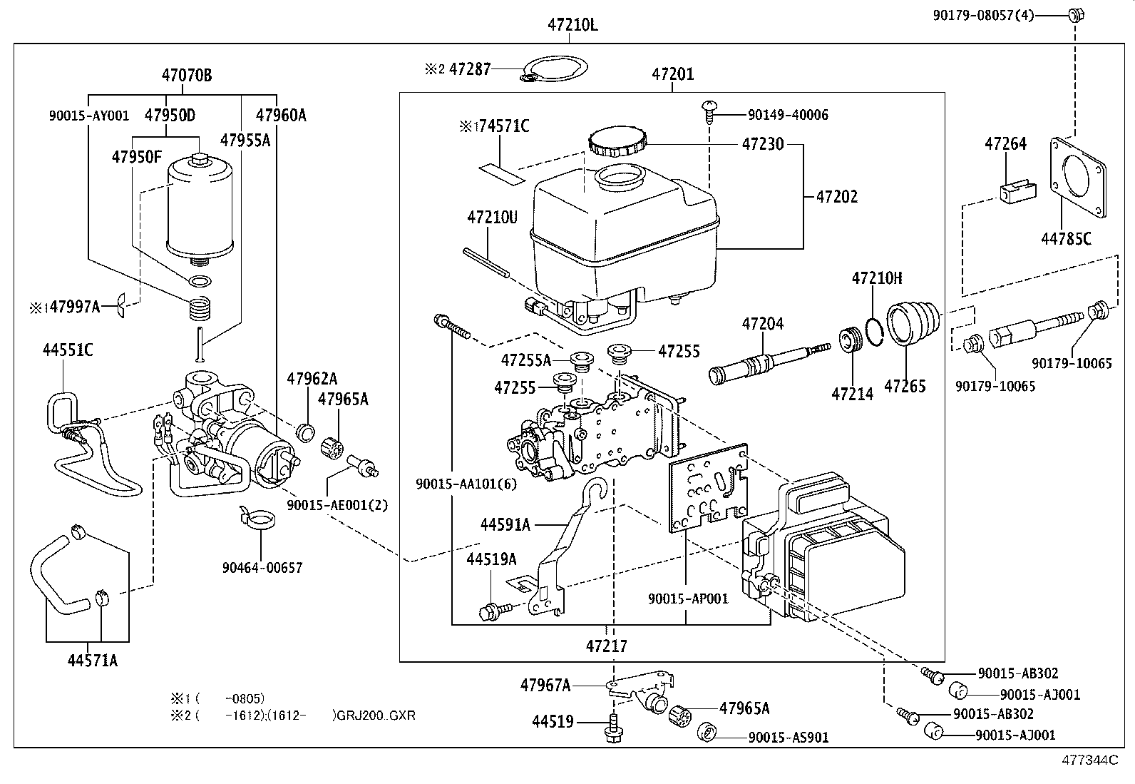 47025-60640 CYLINDER SUB-ASSY, BRAKE MASTER product image