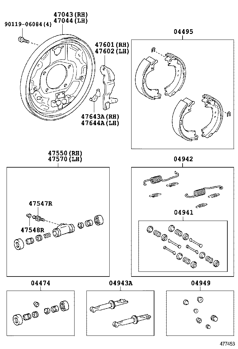 04474-12050 CYLINDER KIT, REAR WHEEL product image