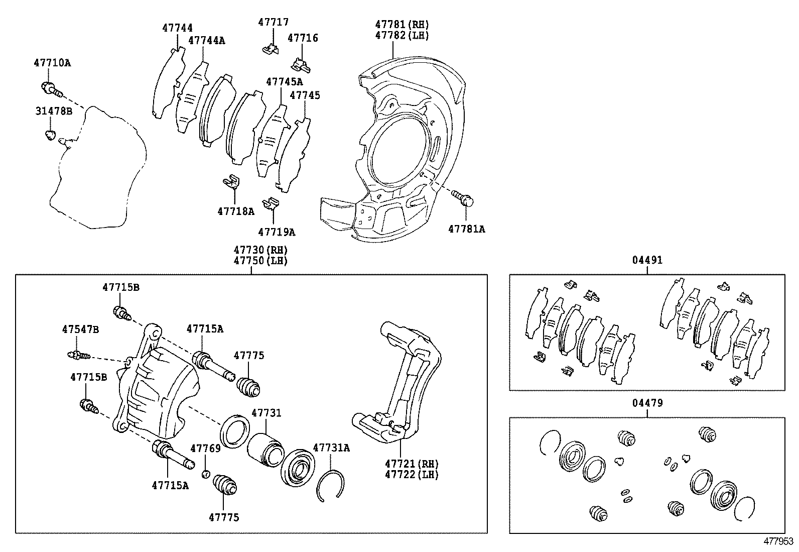 04465-42010 PAD KIT, DISC BRAKE, FRONT product image