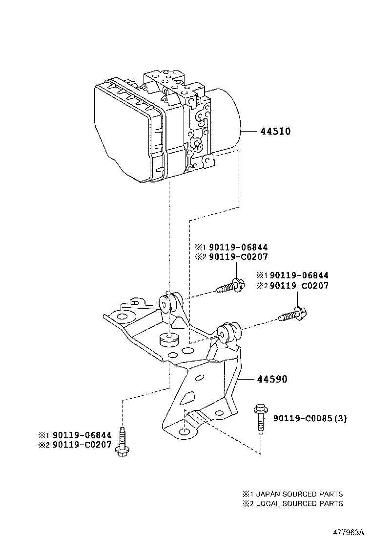 44050-06310 ACTUATOR ASSY, BRAKE product image