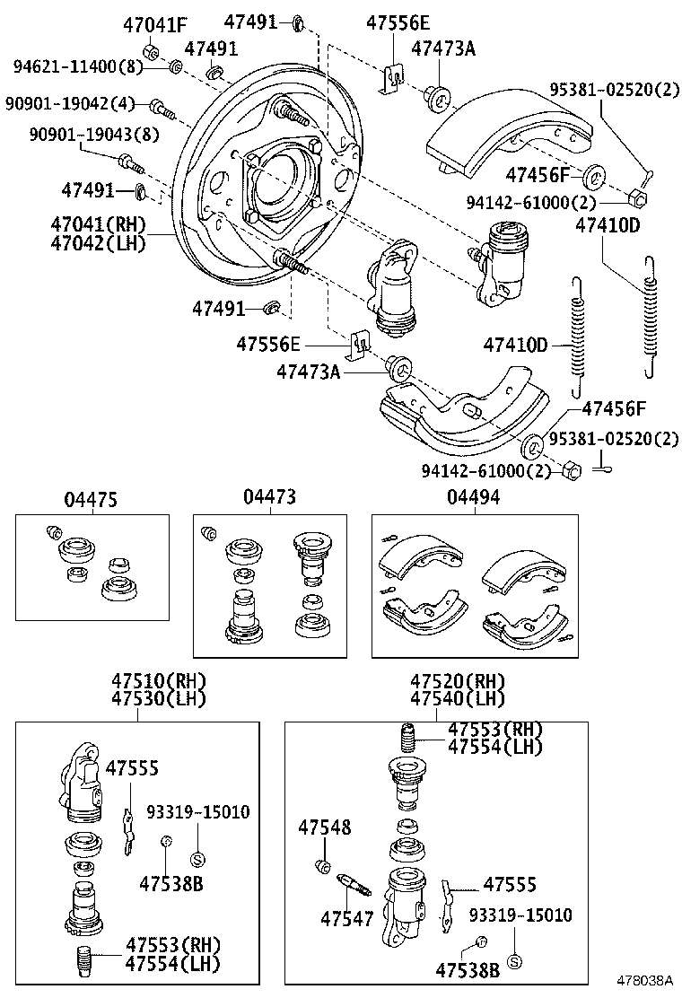 04469-37170 CYLINDER KIT, FRONT WHEEL product image