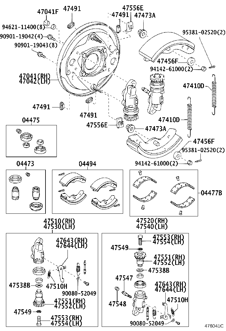 04469-37170 CYLINDER KIT, FRONT WHEEL product image