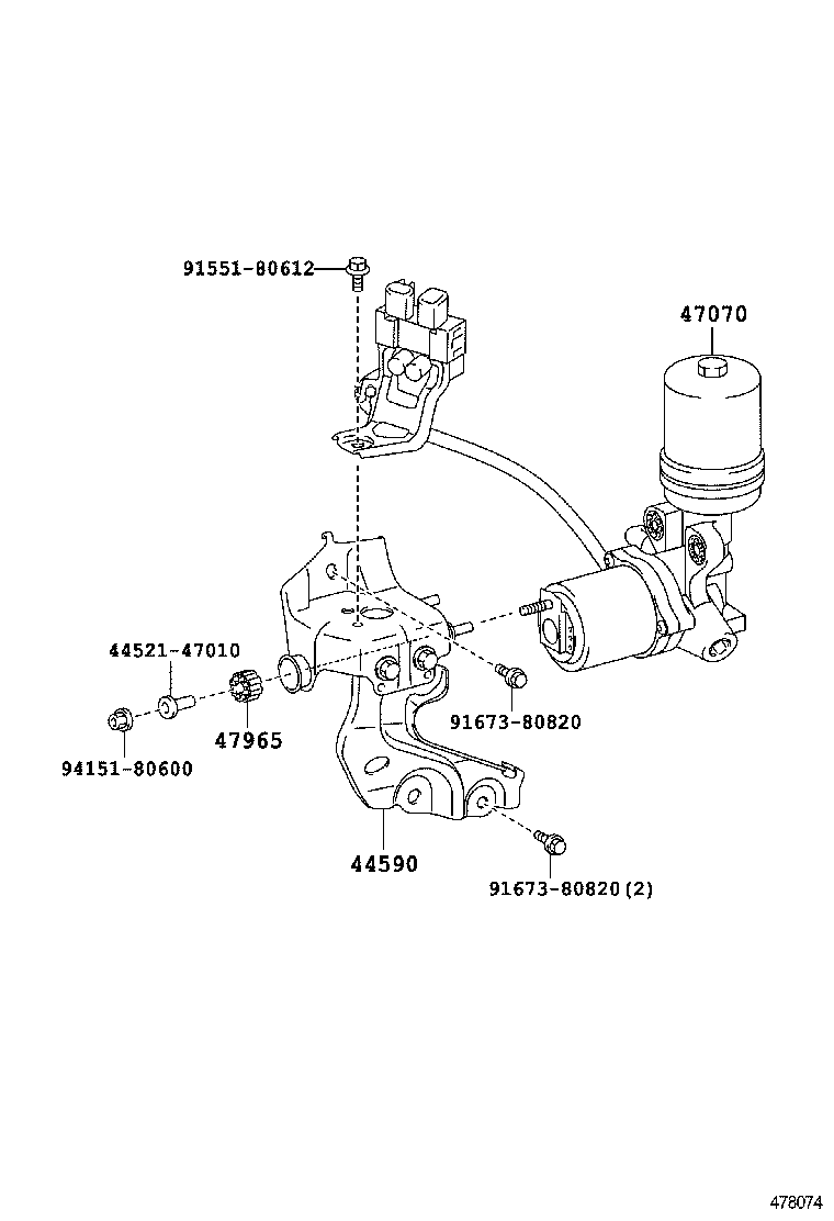 44590-06280 BRACKET ASSY, BRAKE ACTUATOR product image