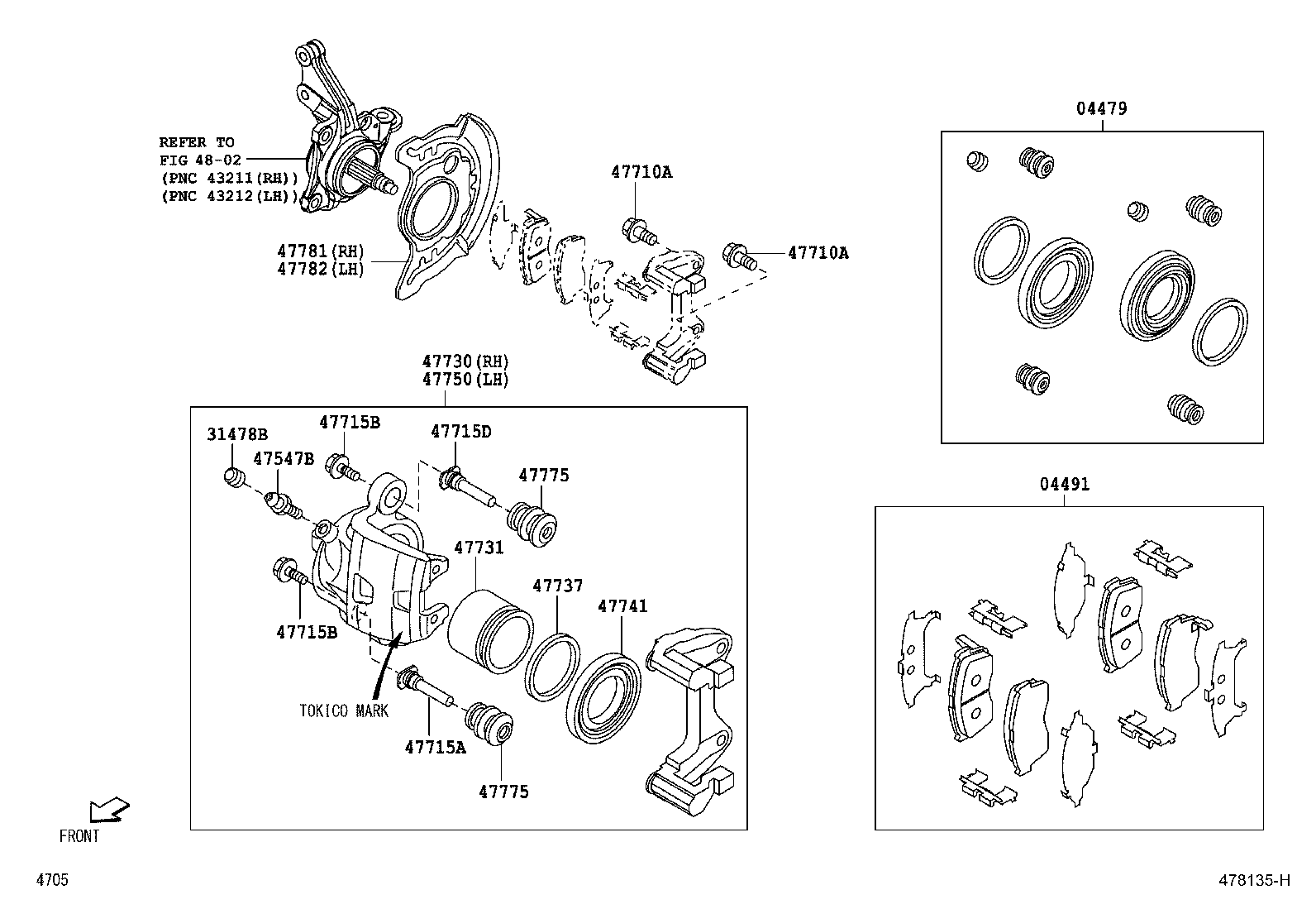 04478-B2080 CYLINDER KIT, DISC BRAKE, FRONT product image