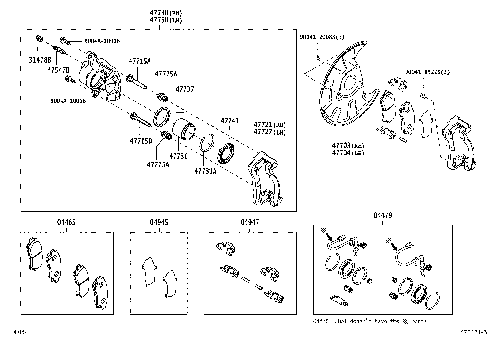 04465-BZ010 PAD KIT, DISC BRAKE, FRONT product image