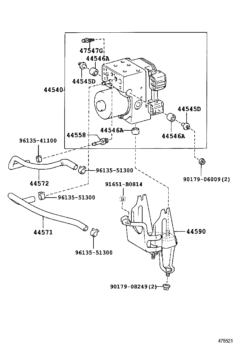 44590-53020 BRACKET ASSY, BRAKE ACTUATOR product image