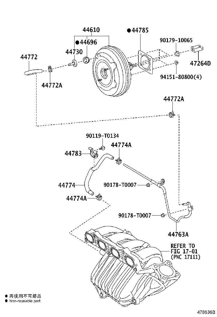 44763-33100 TUBE, HOSE TO HOSE, NO.1 product image