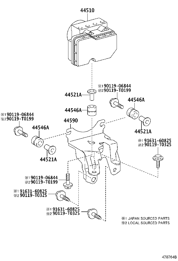 44507-0D050 BRACKET ASSY, BRAKE ACTUATOR product image