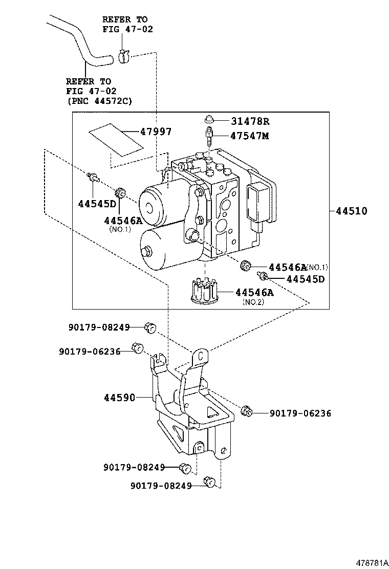 44590-28160 BRACKET ASSY, BRAKE ACTUATOR product image
