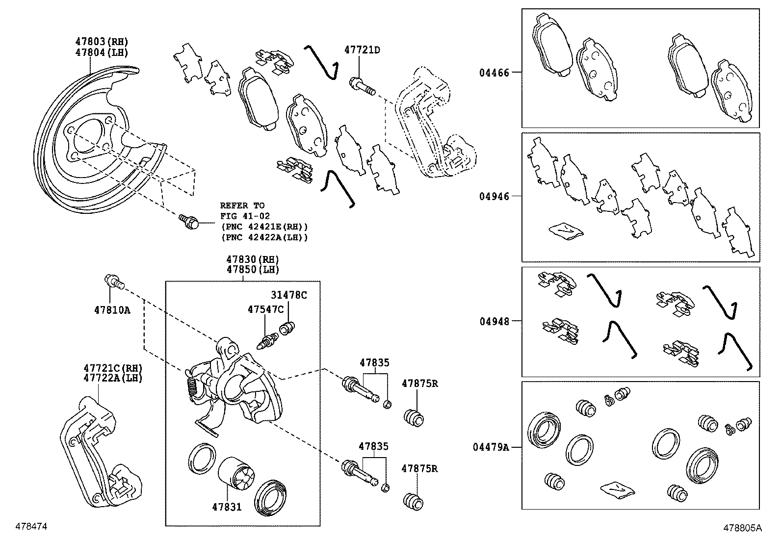 47830-02101 CYLINDER ASSY, DISC BRAKE, REAR RH product image