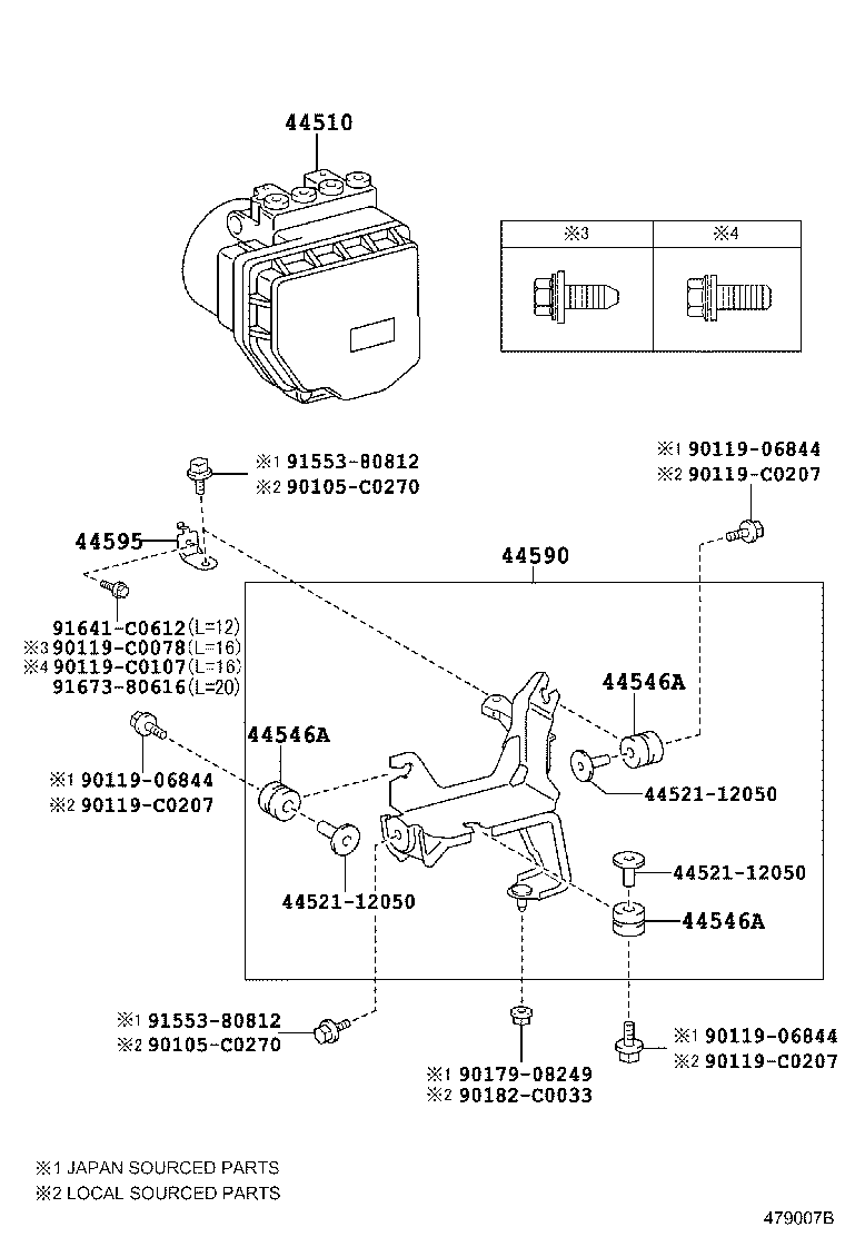 44050-22210 ACTUATOR ASSY, BRAKE product image