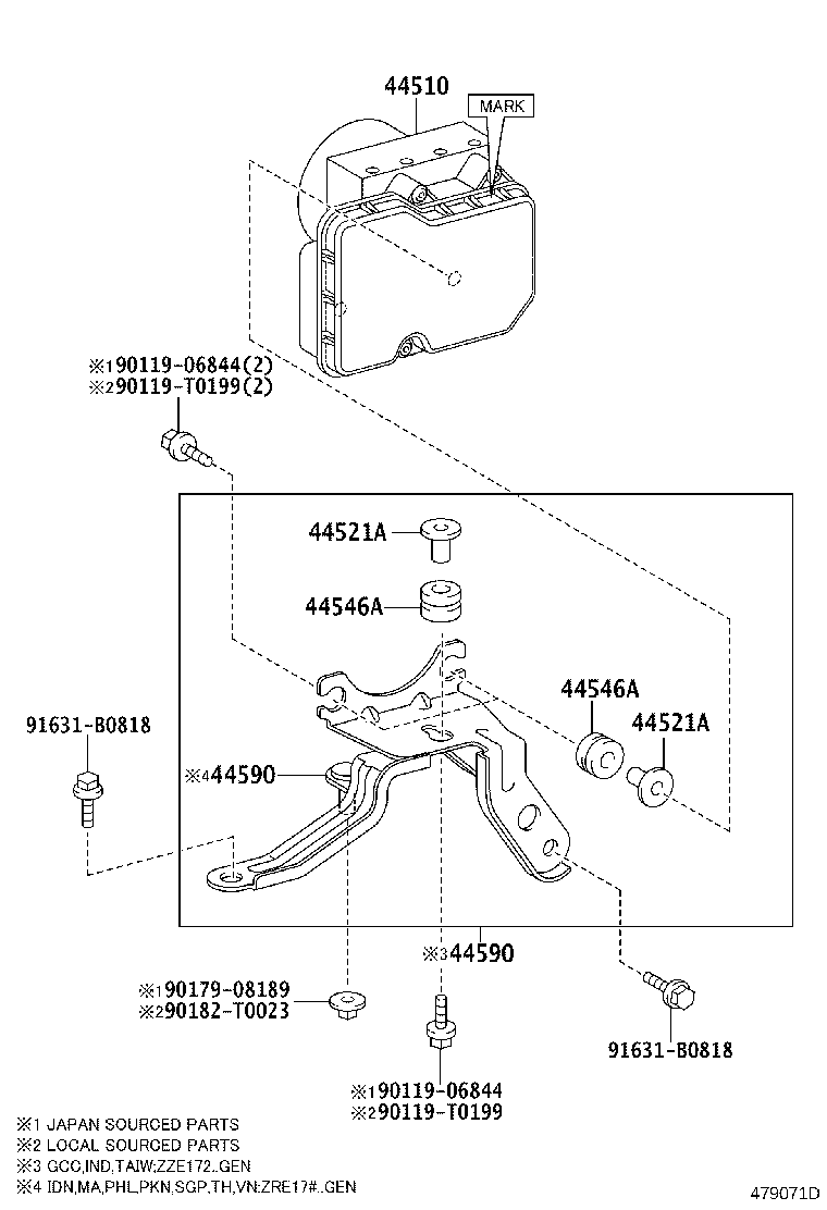 44050-02B00 ACTUATOR ASSY, BRAKE product image