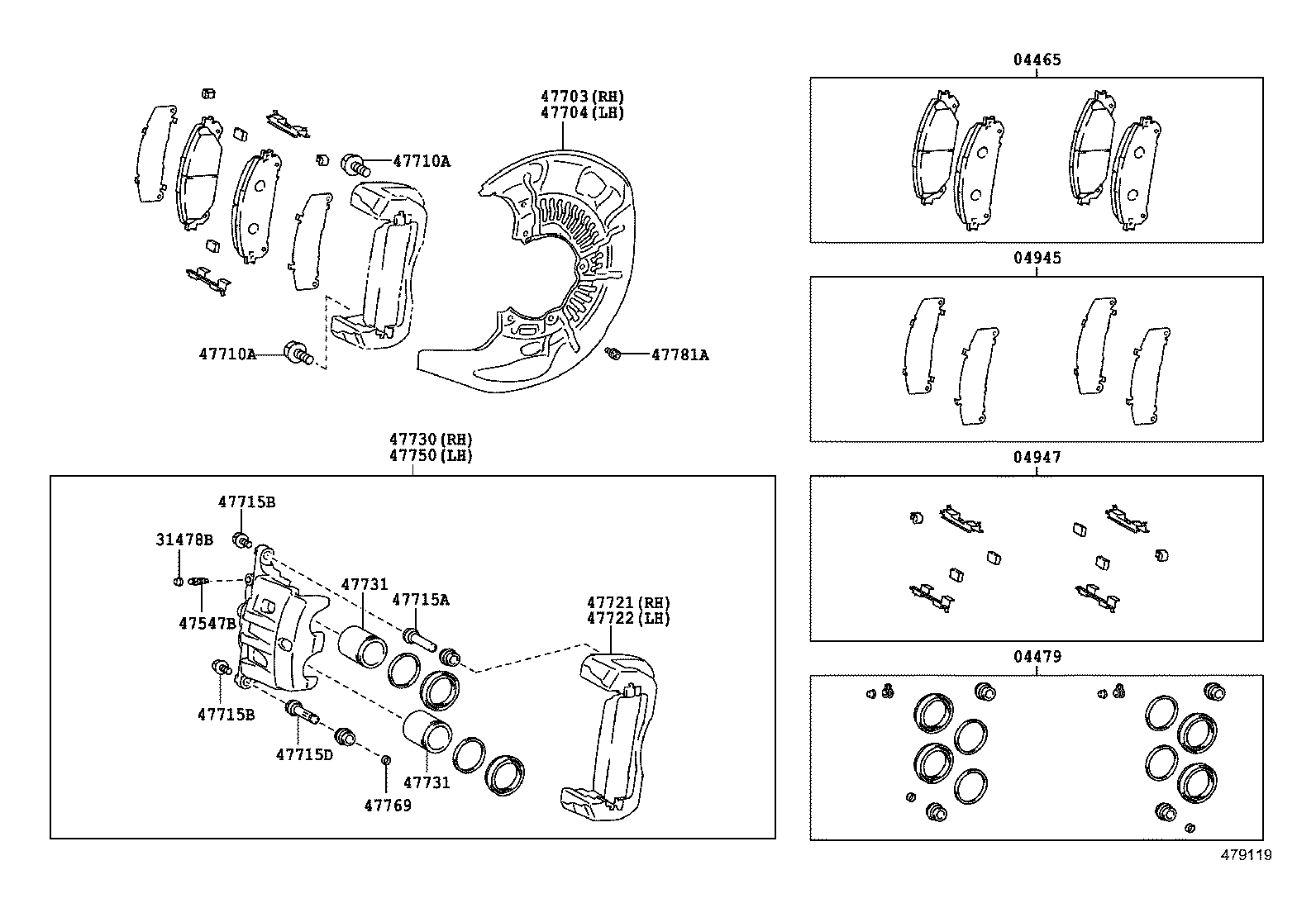 04478-0E030 CYLINDER KIT, DISC BRAKE, FRONT product image