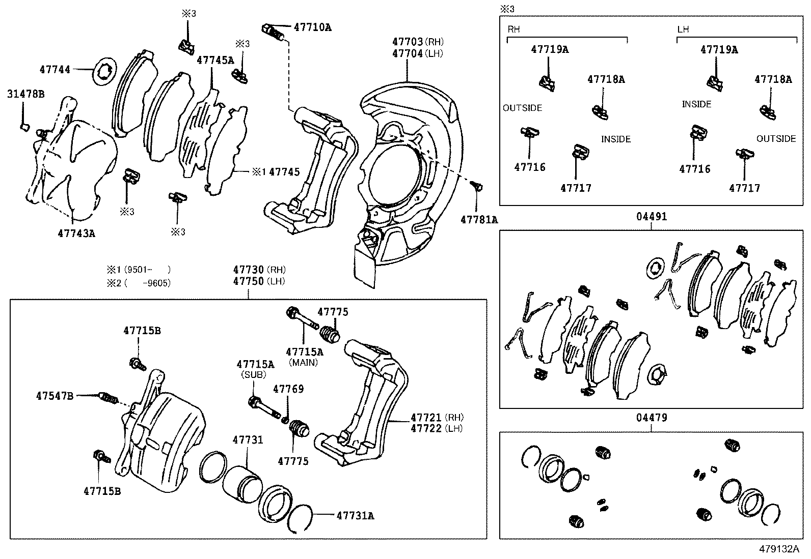 47722-32140 MOUNTING, FRONT DISC BRAKE CYLINDER, LH product image