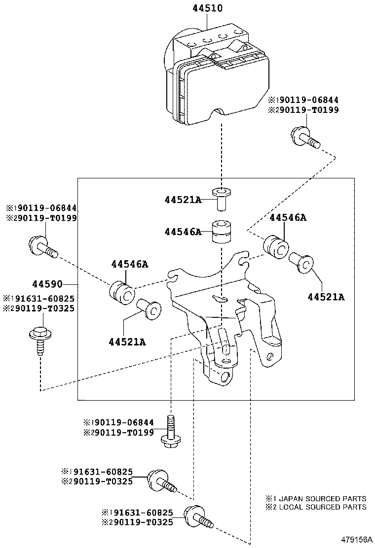 44507-0D050 BRACKET ASSY, BRAKE ACTUATOR product image