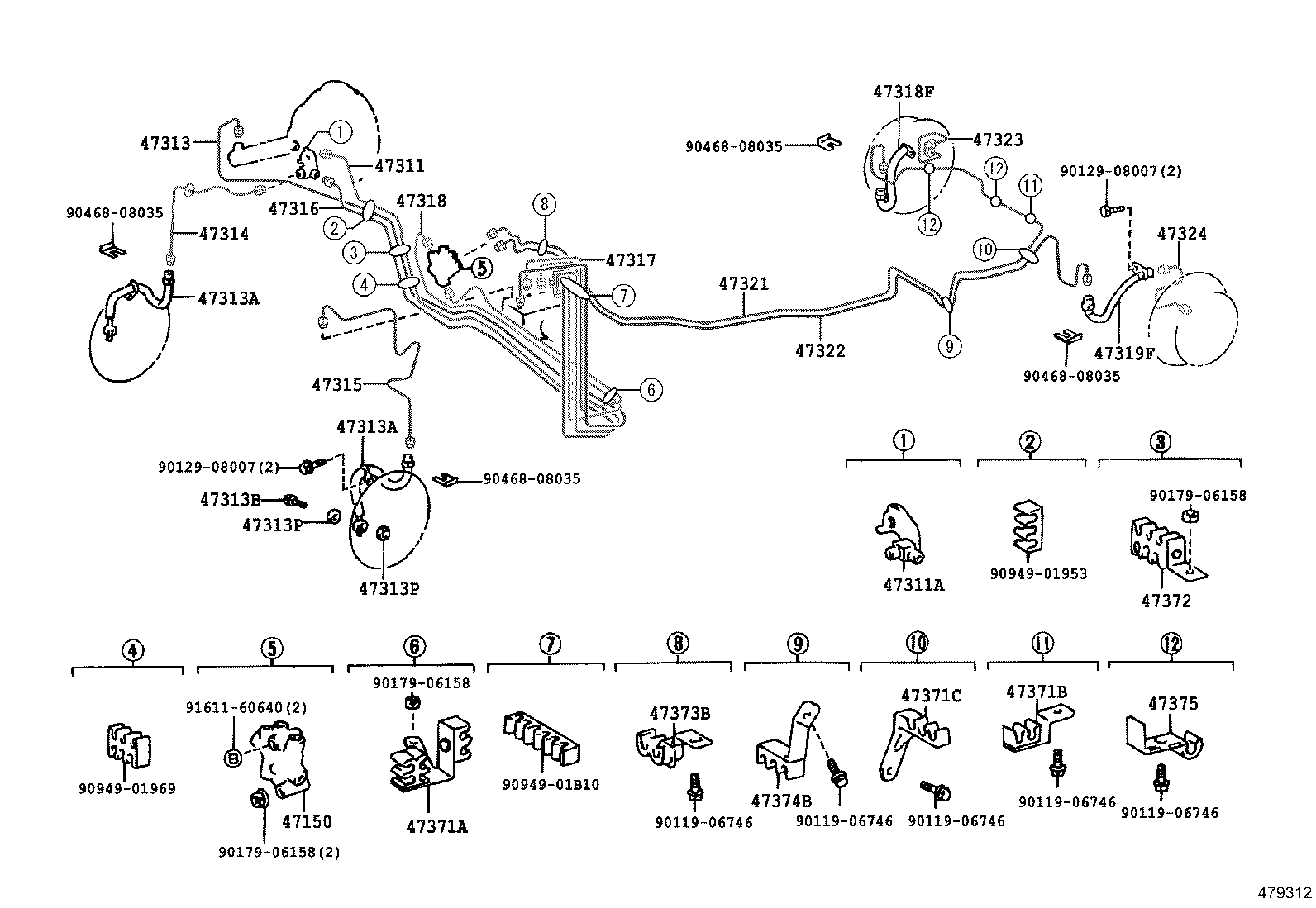 47315-21050 TUBE, FRONT BRAKE, NO.5 product image