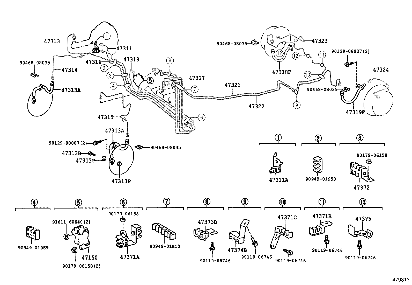 47315-21050 TUBE, FRONT BRAKE, NO.5 product image