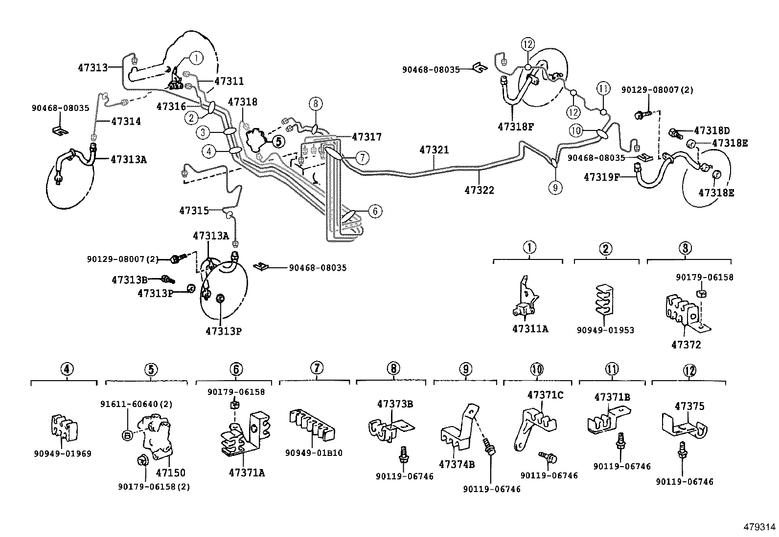 47315-21050 TUBE, FRONT BRAKE, NO.5 product image