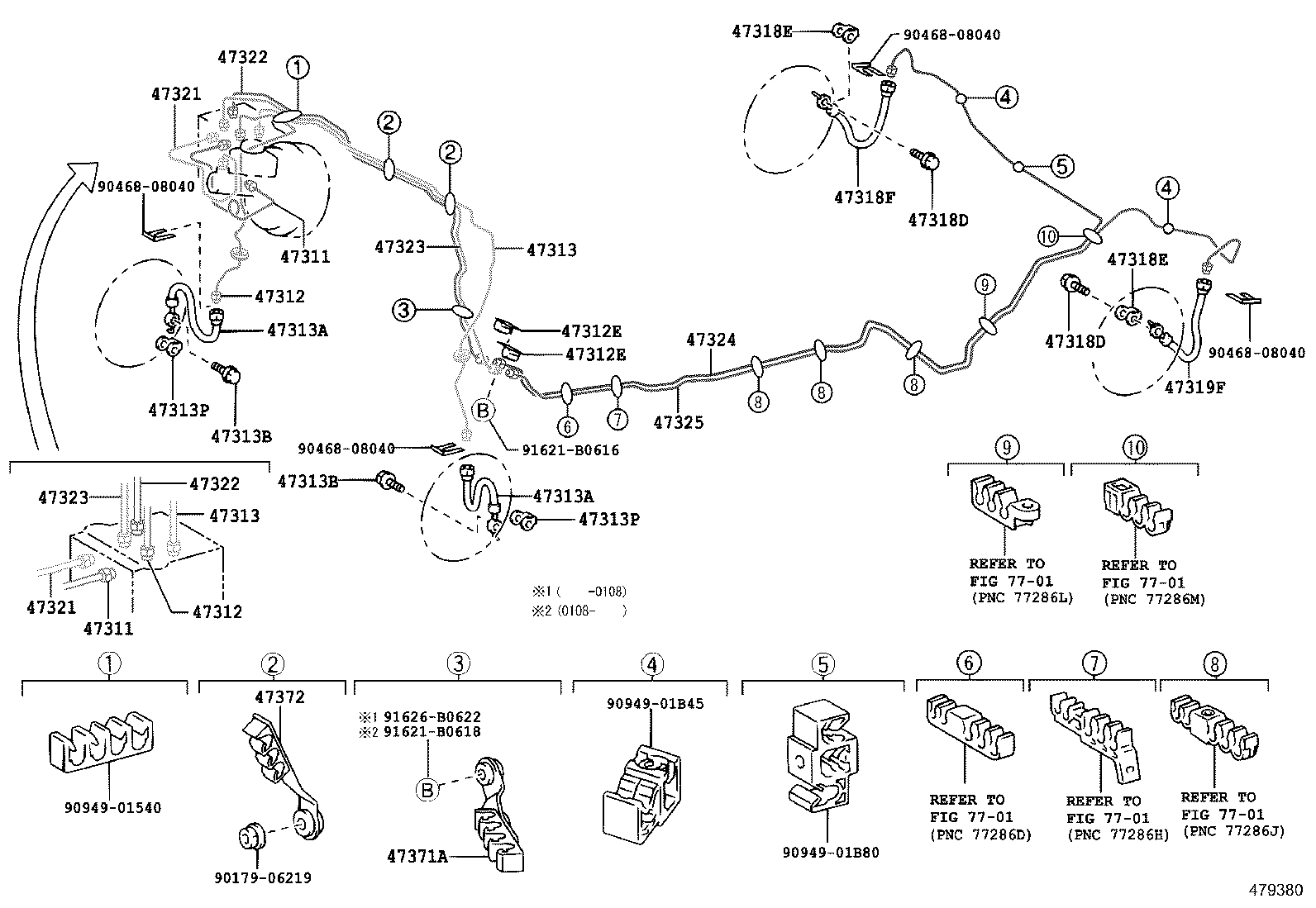 47321-30380 TUBE, REAR BRAKE, NO.1 product image