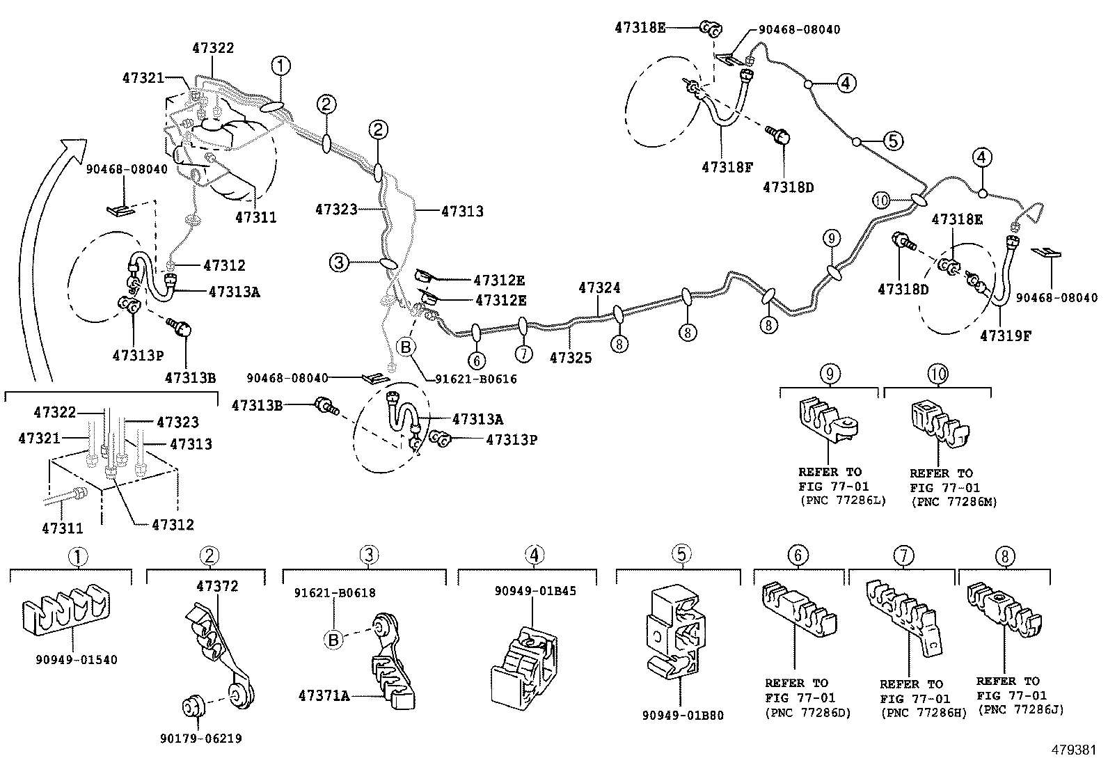 47321-30380 TUBE, REAR BRAKE, NO.1 product image