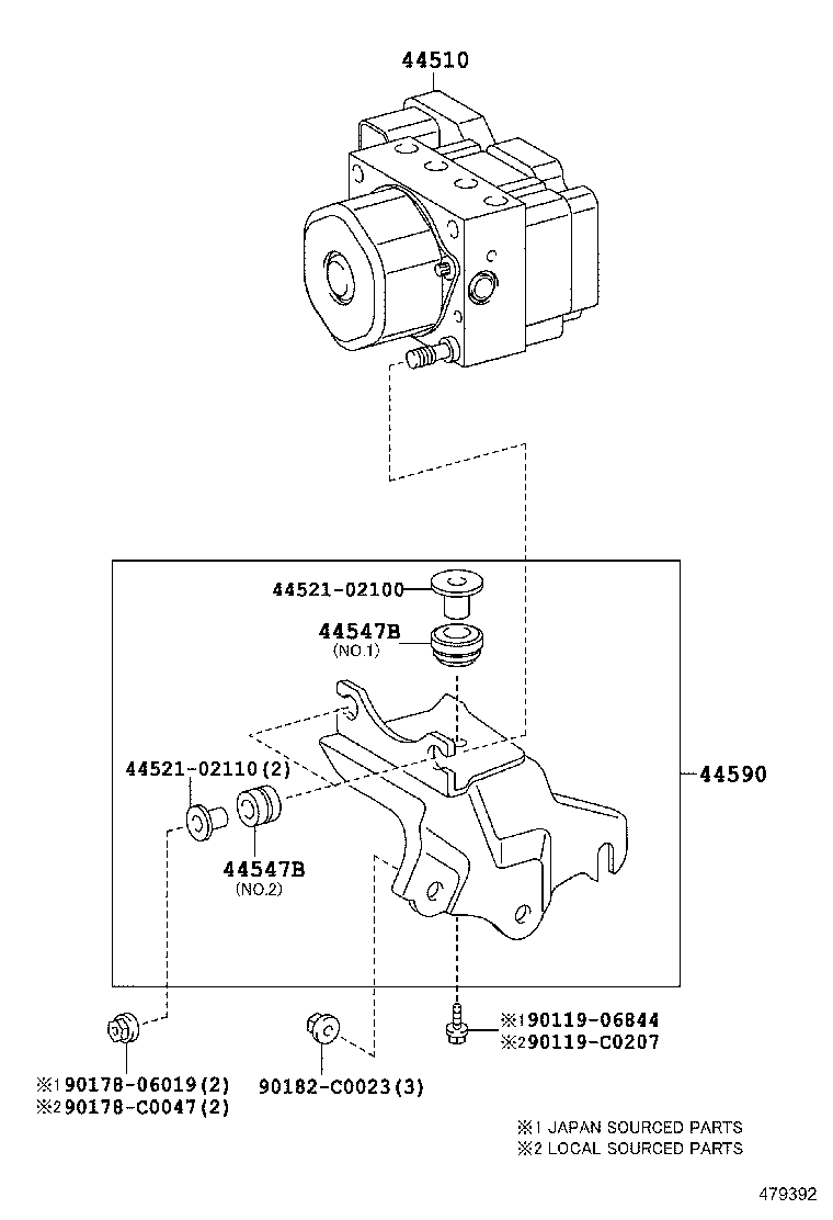 44590-02410 BRACKET ASSY, BRAKE ACTUATOR product image