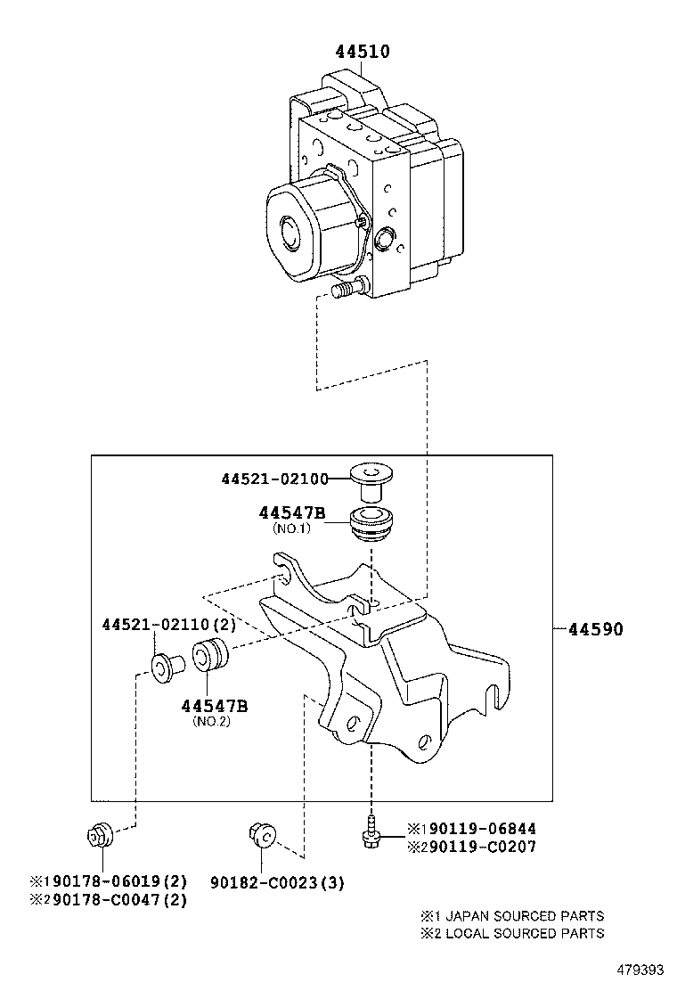 44590-02410 BRACKET ASSY, BRAKE ACTUATOR product image