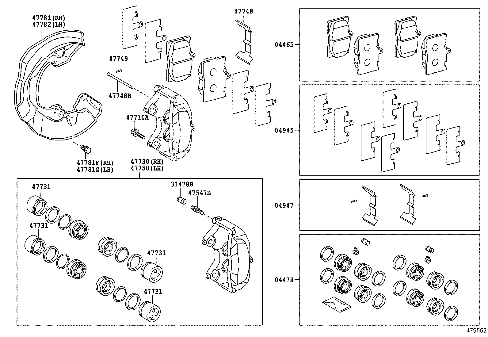 04465-30491 PAD KIT, DISC BRAKE, FRONT product image