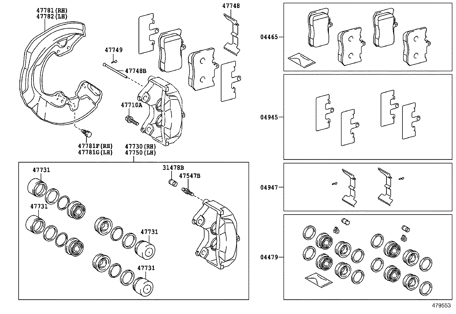 04465-30491 PAD KIT, DISC BRAKE, FRONT product image