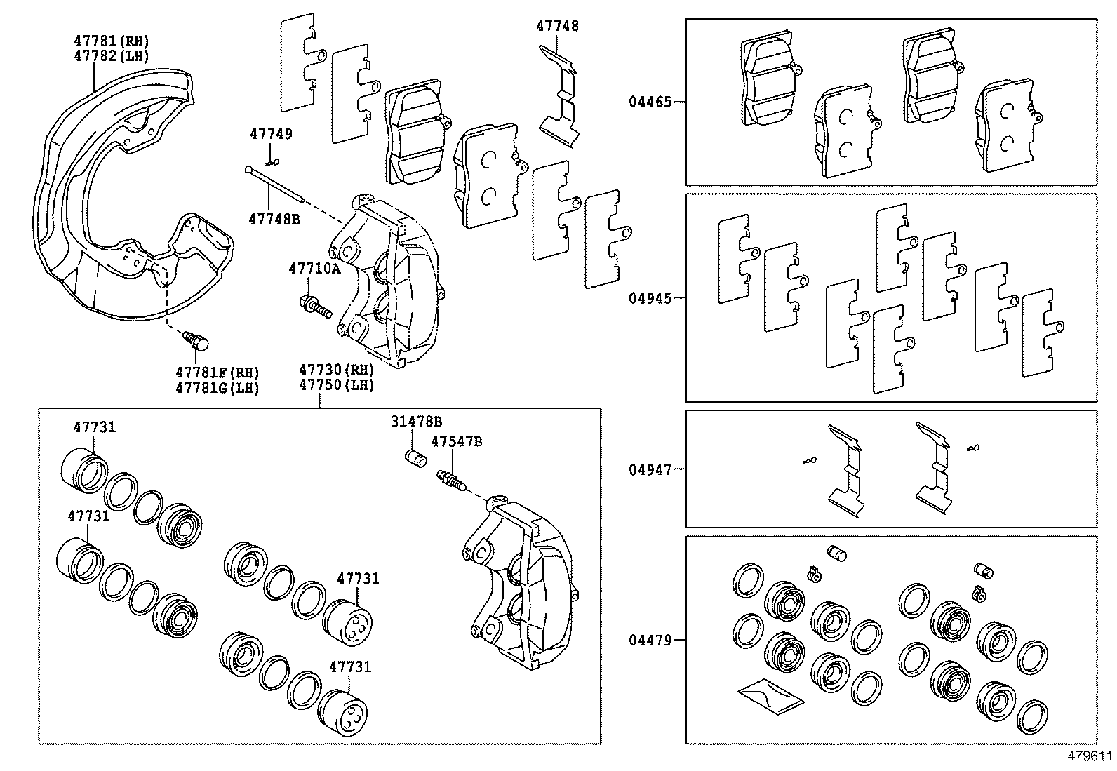 04465-24060 PAD KIT, DISC BRAKE, FRONT product image