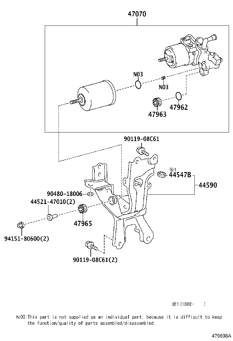 44590-06280 BRACKET ASSY, BRAKE ACTUATOR product image