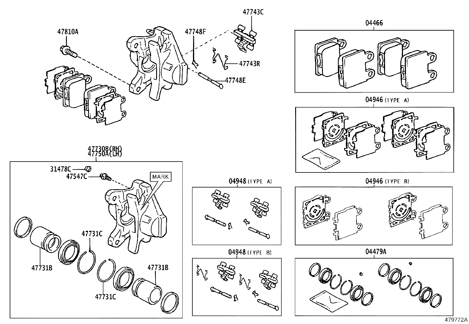 47730-53021 CYLINDER ASSY, REAR DISC BRAKE, RH product image