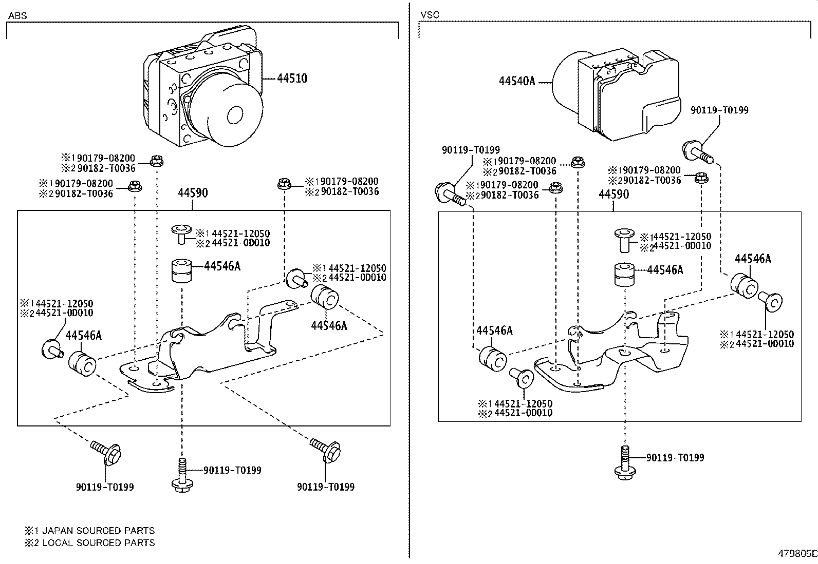44590-0K100 BRACKET ASSY, BRAKE ACTUATOR product image