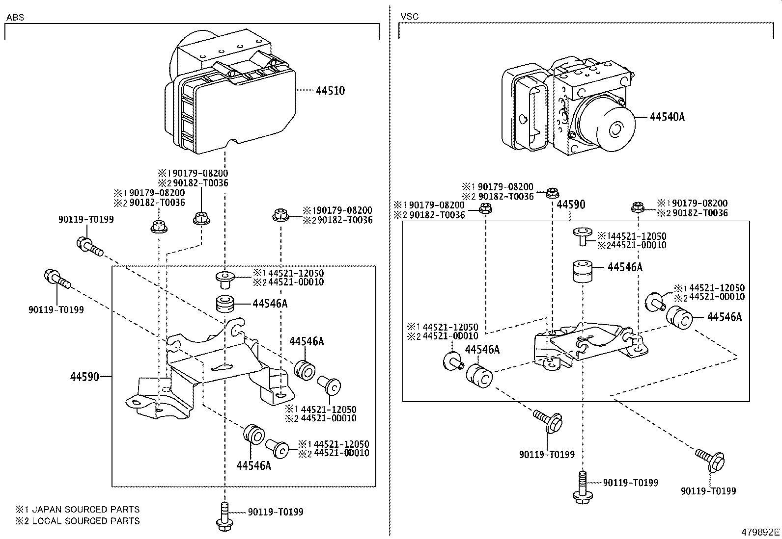 44590-0K100 BRACKET ASSY, BRAKE ACTUATOR product image