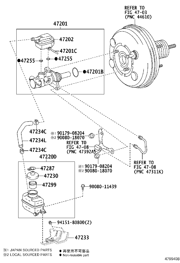 47201-08080 CYLINDER SUB-ASSY, BRAKE MASTER product image